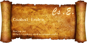 Csabai Endre névjegykártya